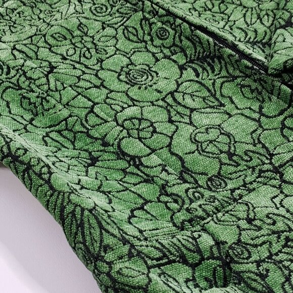 Dressbarn Floral Tapestry Full Zip Blazer Jacket Green Cotttage Office Size S - Picture 8 of 11